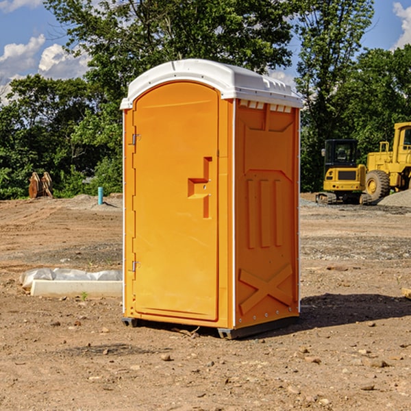 how often are the porta potties cleaned and serviced during a rental period in Laird